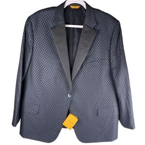 Hickey Freeman Navy Black Wool Blend Diamond Tuxedo Blazer Women’s Size L/XL